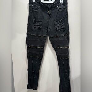 Arrow Black Ripped Skinny Jeans for Men
